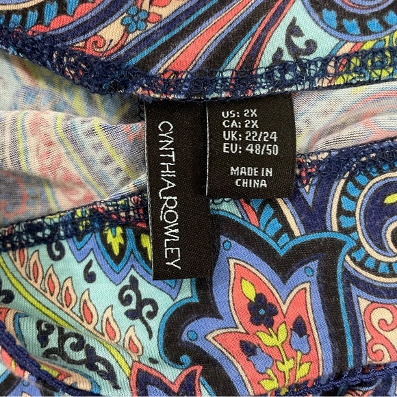 Cynthia Rowley Paisley Pants Size 2XL - Picture 3 of 3